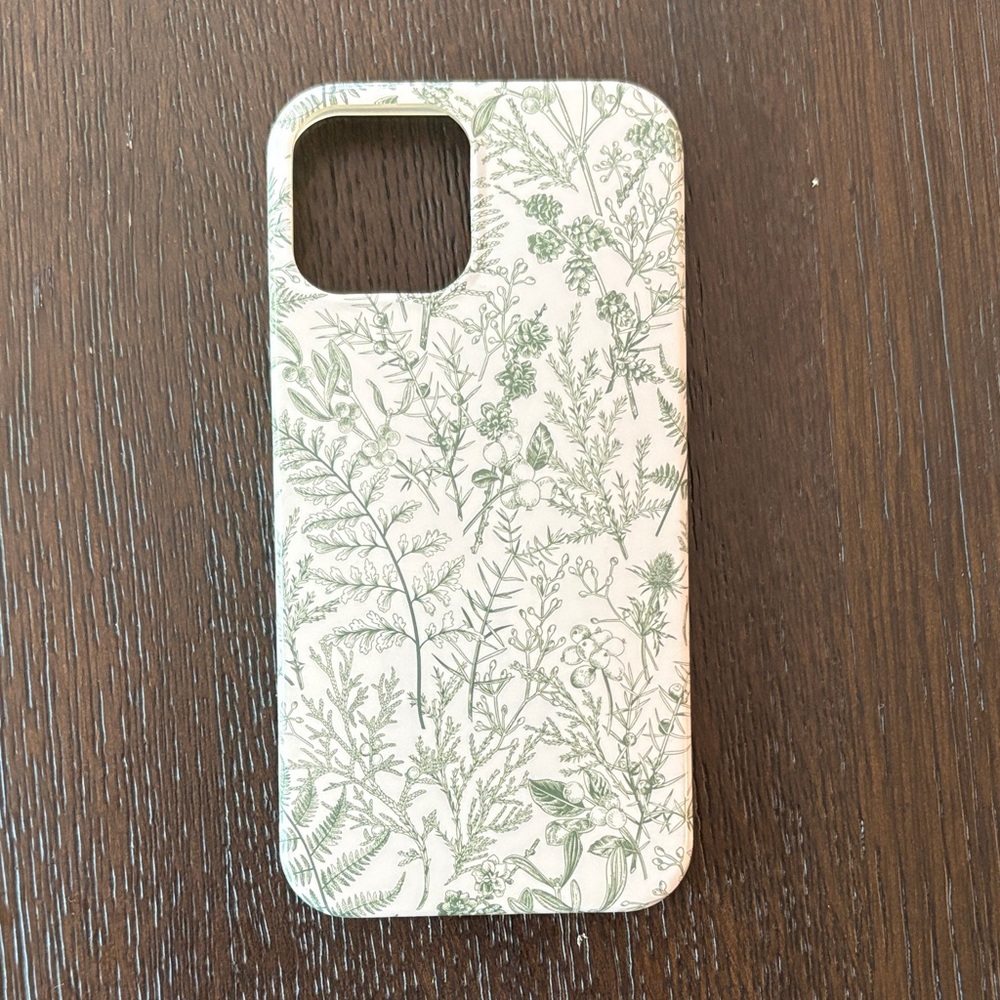 Floral Pattern Phone Case - Green and White